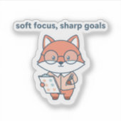 Soft Focus Sharp Goals Sticker Cute Fox Motivation (Voorkant)