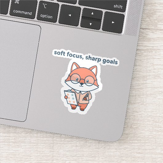 Soft Focus Sharp Goals Sticker Cute Fox Motivation (Detail)