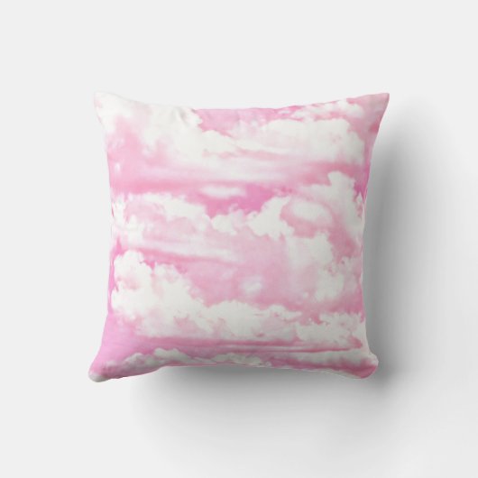 Soft Fuchsia Pink Girly Clouds Kussen (Achterkant)