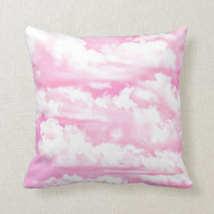 Soft Fuchsia Pink Girly Clouds Kussen
