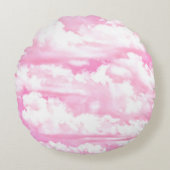 Soft Fuchsia roze wolken Rond Kussen (Voorkant)