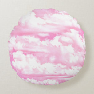 Soft Fuchsia roze wolken Rond Kussen