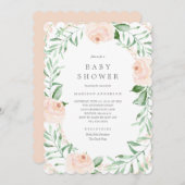 Soft Garden Florals Baby shower Kaart (Voorkant / Achterkant)