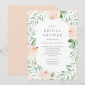 Soft Garden Florals Bridal Shower Invitation Kaart (Voorkant / Achterkant)