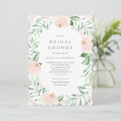 Soft Garden Florals Bridal Shower Invitation Kaart (Staand voorkant)