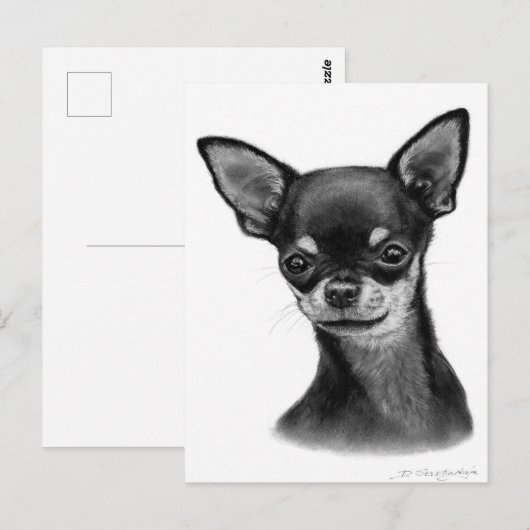 Soft Gaze Charcoal Drawing Briefkaart (Voorkant / Achterkant)