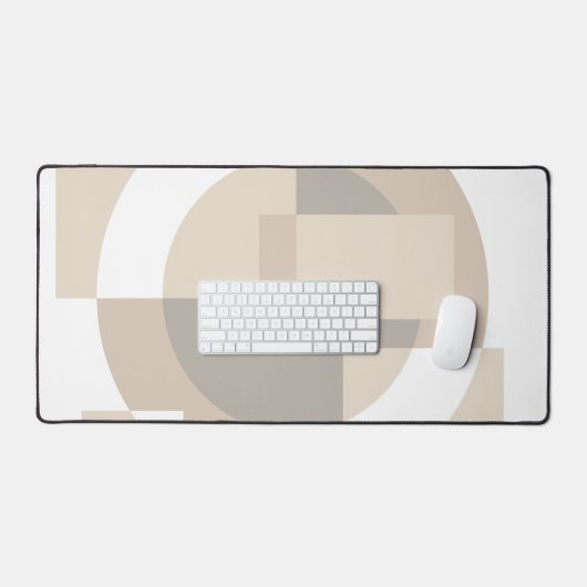 Soft Geometric Blocks – Beige Neutral Geometry Bureaumat (Keyboard & Muis)