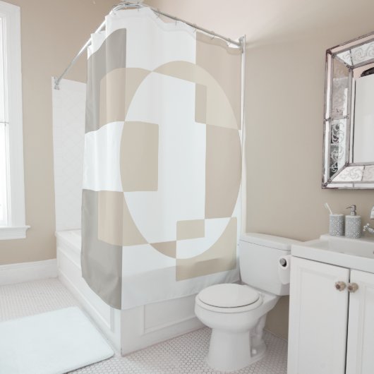Soft Geometric Blocks – Simple and Sleek Douchegordijn (In situ)