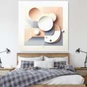 Soft Geometry Dimensions Canvas Afdruk (Insitu (Slaapkamer))