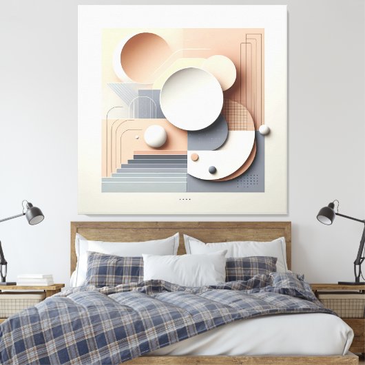 Soft Geometry Dimensions Canvas Afdruk (Insitu (Slaapkamer))