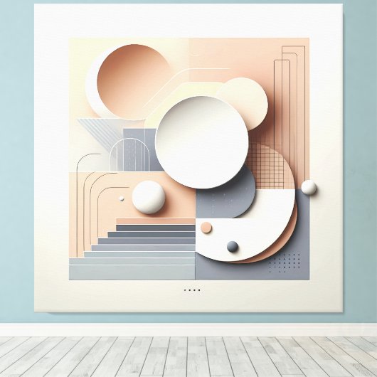 Soft Geometry Dimensions Canvas Afdruk (Insitu (Houten vloer))