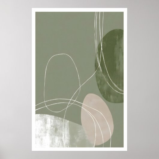 Soft Geometry Print Abstract Line Art (Modern (Voorkant)