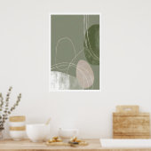 Soft Geometry Print Abstract Line Art (Modern (Keuken)