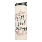 Soft Girl Energy Cute Girly Floral Thermosbeker (Gedraaid links)