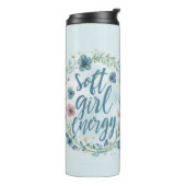Soft Girl Energy Floral Baby Blue  Thermosbeker (Gedraaid links)