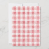 Soft Girly Pink White Plaid Stripes Baby Shower Kaart (Achterkant)