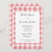 Soft Girly Pink White Plaid Stripes Bridal Shower Kaart (Voorkant / Achterkant)