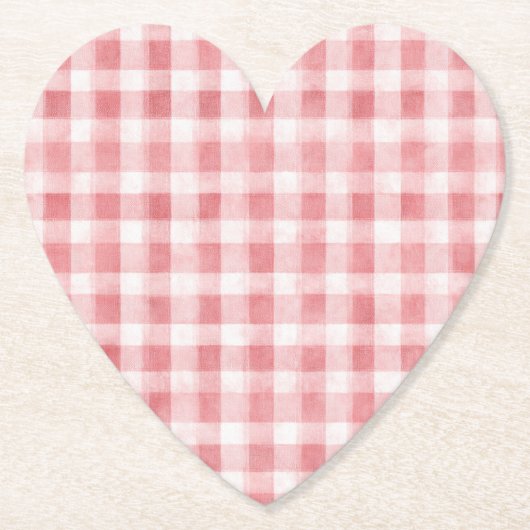 Soft Girly Pink White Plaid Stripes Bridal Shower Kartonnen Onderzetters (Voorkant)