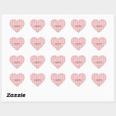 Soft Girly Pink White Plaid Stripes Hart Sticker (Vel)