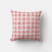 Soft Girly Pink White Plaid Stripes Kussen (Voorkant)