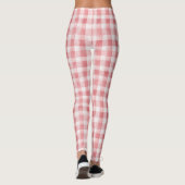 Soft Girly Pink White Plaid Stripes Leggings (Achterkant)