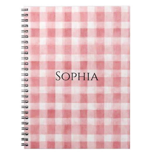 Soft Girly Pink White Plaid Stripes Notitieboek (Voorkant)