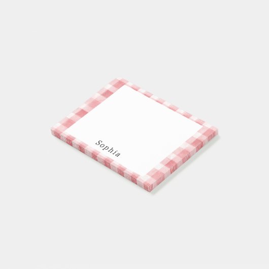 Soft Girly Pink White Plaid Stripes   Post-it® Notes (Schuin)