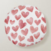 Soft Girly Pink White Plaid Stripes Rond Kussen (Achterkant)