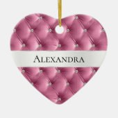 Soft Glam Pink Luxe faux Velvet Christmas Keramisch Ornament (Voorkant)