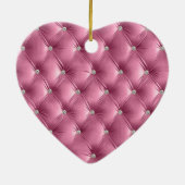 Soft Glam Pink Luxe faux Velvet Christmas Keramisch Ornament (Achterkant)