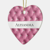 Soft Glam Pink Luxe faux Velvet Christmas Keramisch Ornament (Links)