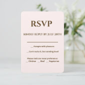 Soft Glam RSVP-kaart | Champagne Blush Trouwpak RSVP Kaartje (Staand voorkant)