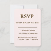 Soft Glam RSVP-kaart | Champagne Blush Trouwpak RSVP Kaartje (Voorkant)