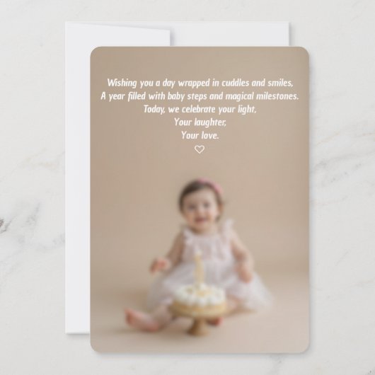 Soft Glow Birthday Card – Baby Girl Download Kaart (Achterkant)