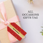 Soft Glow Golden Stars & Floral Petals Pattern Cadeaulabel