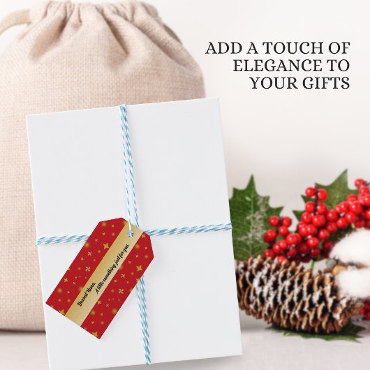 Soft Glow Golden Stars & Floral Petals Pattern Cadeaulabel