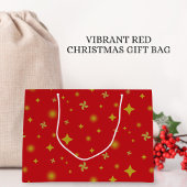 Soft Glow Golden Stars & Floral Petals Pattern Groot Cadeauzakje