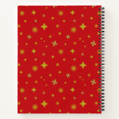 Soft Glow Golden Stars & Floral Petals Pattern Notitieboek (Achterkant)