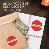 Soft Glow Golden Stars & Floral Petals Pattern Ronde Sticker