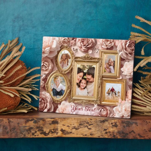 Soft Gold Baroque Floral Memory Frames Gallery Fotoplaat (Zijkant)