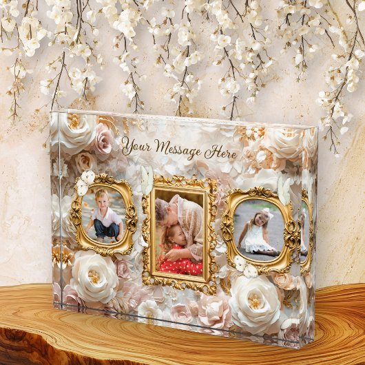 Soft Gold Baroque Floral Photo Frames Collage Fotoblokken