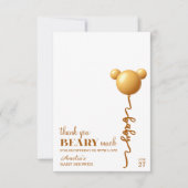 Soft Gold Bear Balloon Beary Thanks Neutral Bedankkaart (Voorkant)