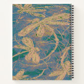 Soft Gold Dragonflies on Vintage Turquoise & Lilac Notitieboek (Achterkant)