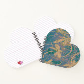 Soft Gold Dragonflies on Vintage Turquoise & Lilac Notitieboek (Binnen)