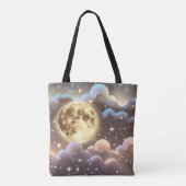 Soft Gold Ivory Moon Elegant Aesthetic Tote Bag (Achterkant)