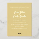 Soft Gold Leaves Wedding Folie Invitation Folie Uitnodiging (Achterkant)