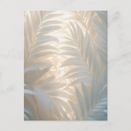 Soft gold of white tropics, pastel palm leaves briefkaart (Voorkant)
