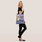 Soft Gold Pale Blue Lavender Moon Serenity Tote Bag (Op model)