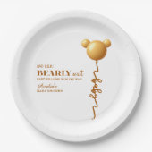 Soft Gold Teddy Balloon Bearly Wait Neutral Papieren Bordje (Voorkant)
