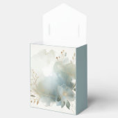 Soft Golden Dusty Blue Romance Wedding Bedankdoosjes (Geopend)